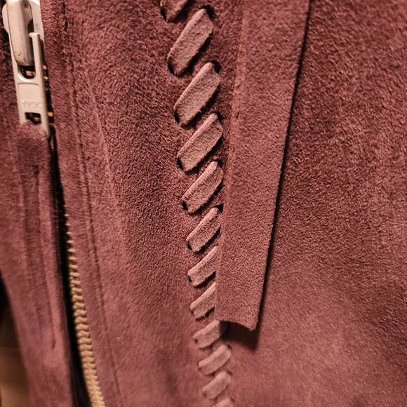 MUUBAA Brown Leather Belted Biker Moto Jacket NWT - Picture 10 of 14